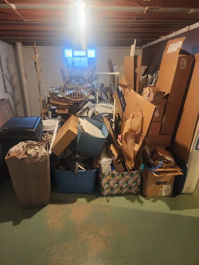 Roll-off dumpster container at job site for Cleanout Dumpster Rental in Simpsonville